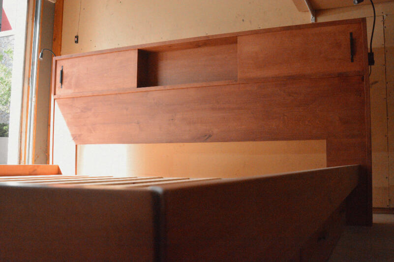 Alder King Bed Frame w/ Storage, Charging Station, &amp; Reading Lights