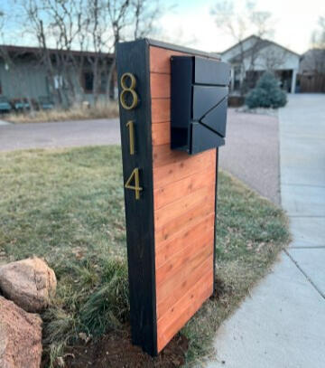 Cedar Modern Mailbox