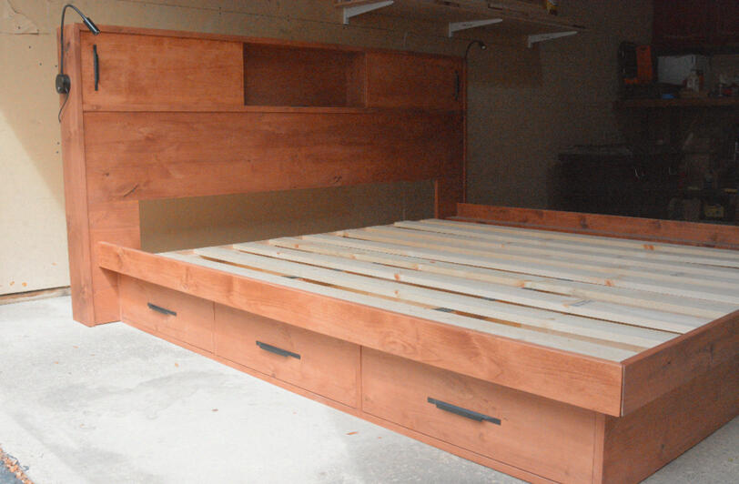 Alder King Bed Frame w/ Storage, Charging Station, & Reading Lights