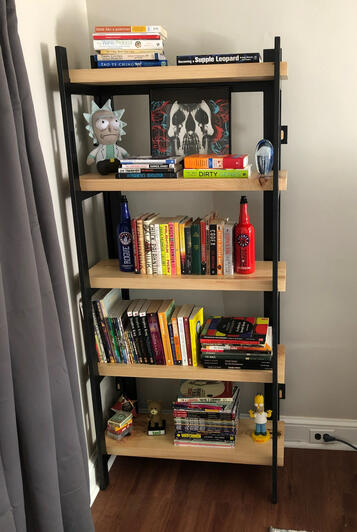 Ash and Black Plywood Knock-down Shelving