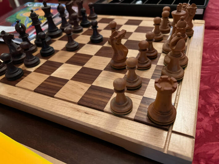 Maple and Walnut Chess Board