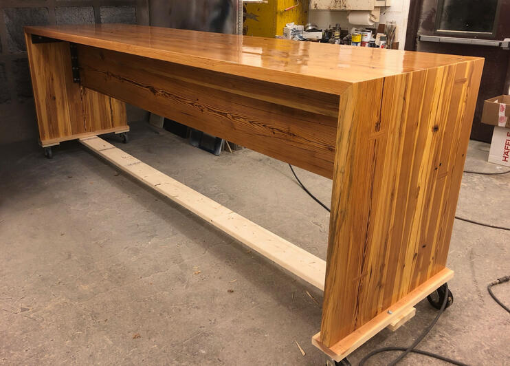 Reclaimed Pine Waterfall Conference Table